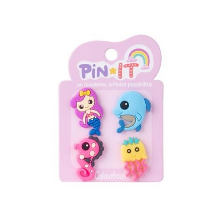 SET PIN-IT 4pz OCEAN FRIENDS ColBOOK [COL24829-00.jpg]