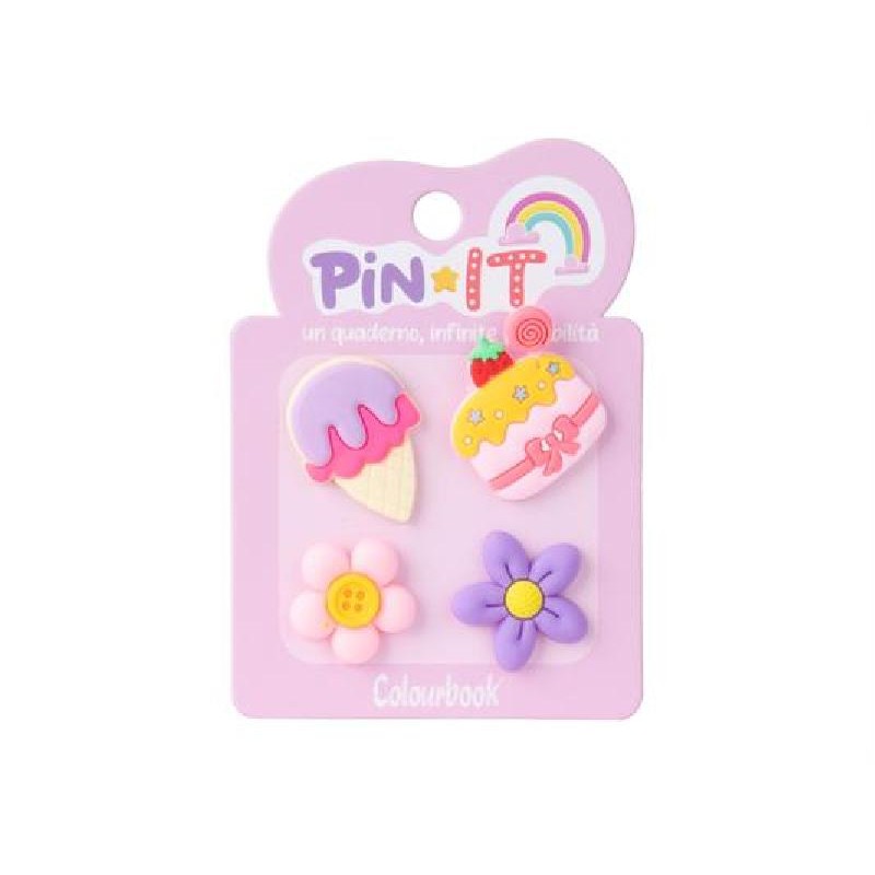 SET PIN-IT 4pz ICECREAM&FLOWERS ColBOOK [COL24831-00.jpg]