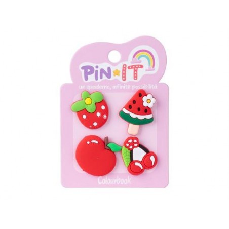 SET PIN-IT 4pz SUMMER FRUITS ColBOOK [COL24819-00.jpg]