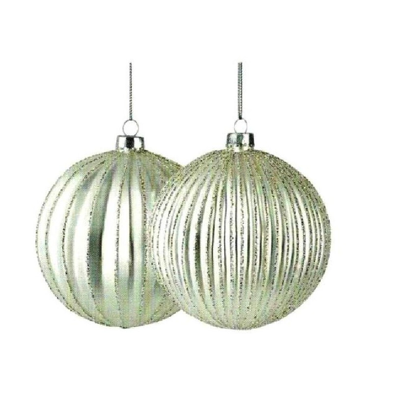 SFERA VETRO ARGENTO C/BRILLANTINI d120 [TONO64674-00.jpg]