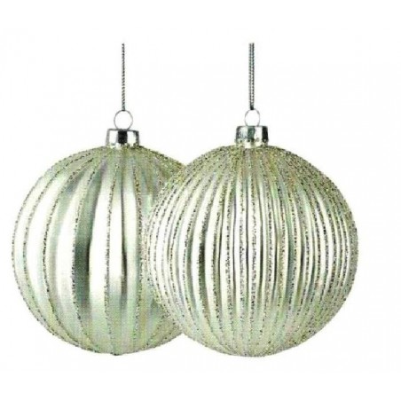 SFERA VETRO ARGENTO C/BRILLANTINI d120 [TONO64674-00.jpg]