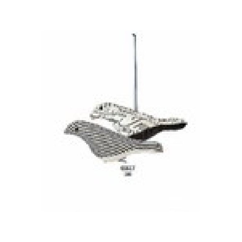 ---UCCELLINO STOFFA B/N h18cm APP.ass.to [TONO65617-00.jpg]