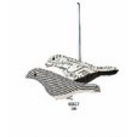 ---UCCELLINO STOFFA B/N h18cm APP.ass.to [TONO65617-00.jpg]