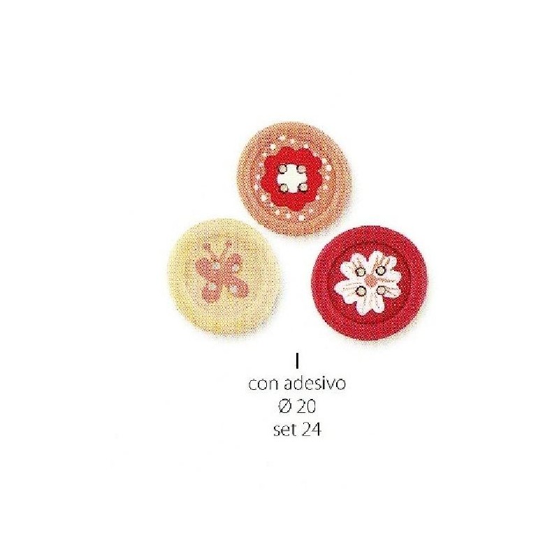 ---24 BOTTONI ROSA ADESIVI 2cm [TONO67680-00.jpg]