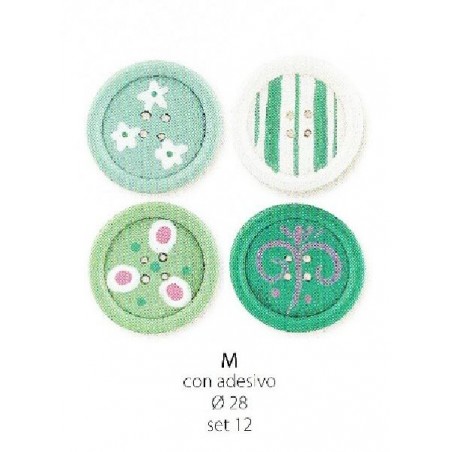 ---12 BOTTONI VERDI ADESIVI 3cm [TONO67694-00.jpg]
