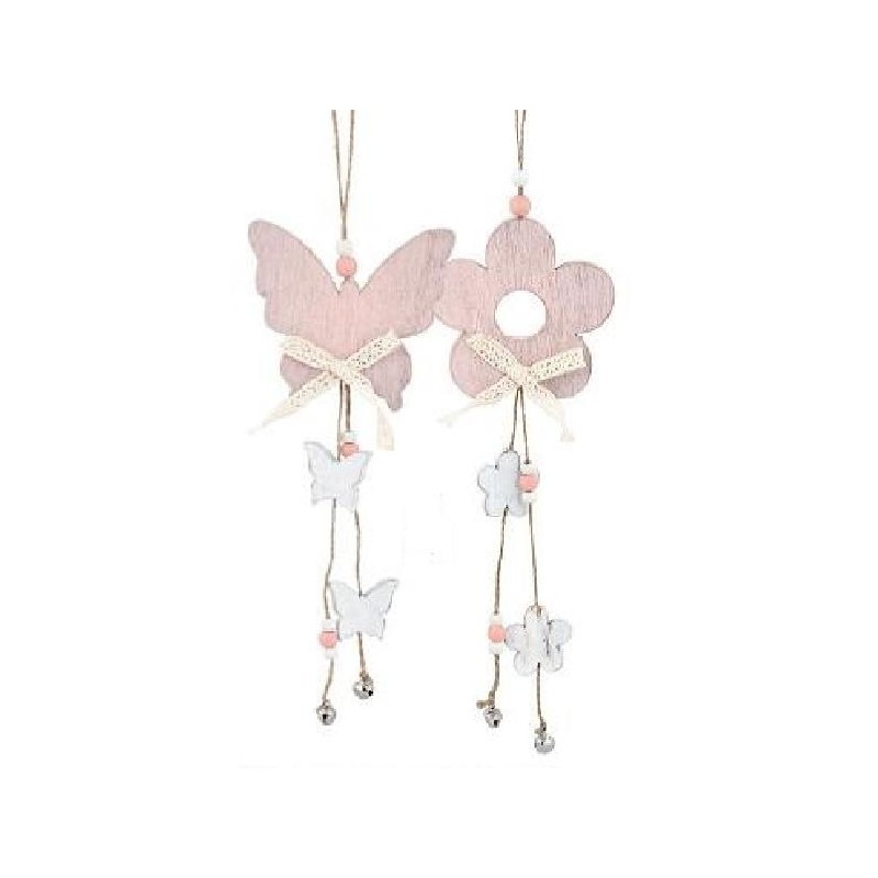 ---FARFALLA E FIORE LEGNO ROSA 40cm [TONO67762-00.jpg]