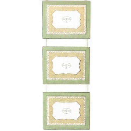 SET 3 CORNICI LEGNO RETT. VERDE 22x62 [TONO67848-00.jpg]