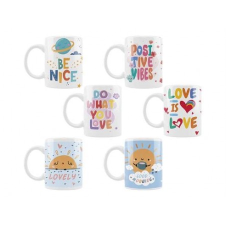 TAZZA GOOD VIBES SCATOLA REGALO ColBOOK CERAMICA RESISTENTE,320ml 6 FANTASIE [COL24480-00.jpg]