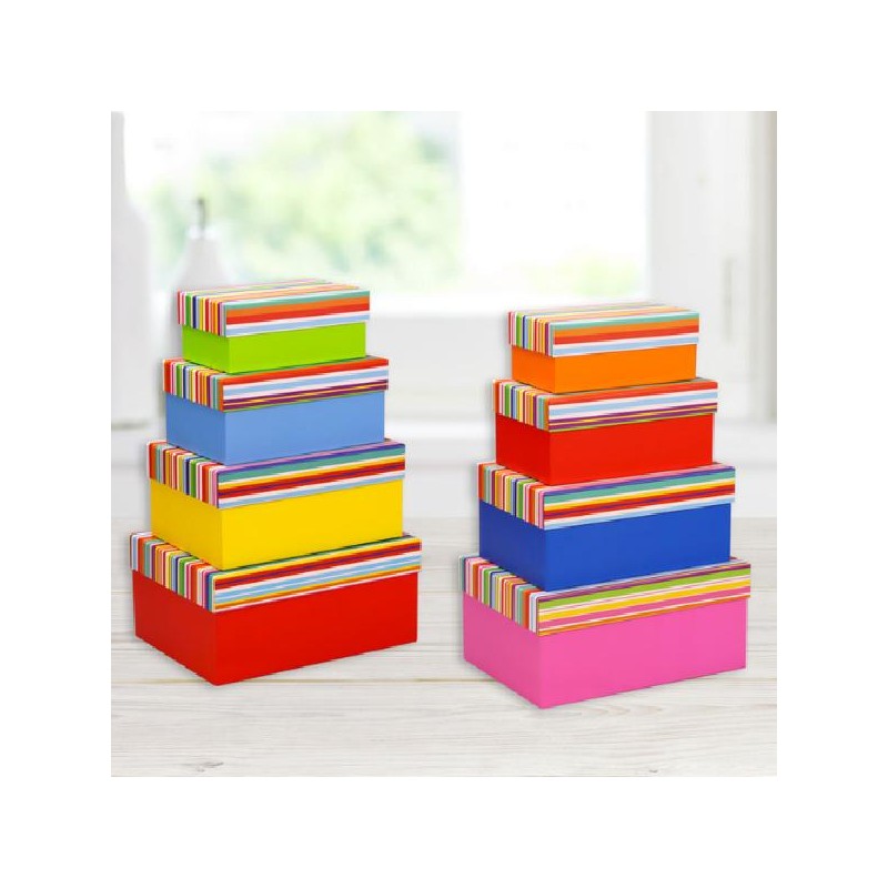 SET 4 SCATOLE RETT. RAIMBOW COLOR 18x11x8-21x14x10-27x17x12-27x20x13cm [2223003-00.jpg]