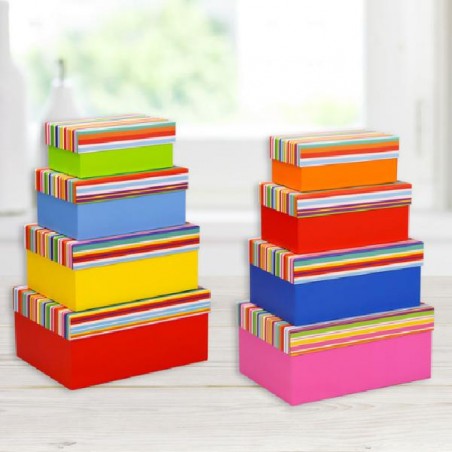 SET 4 SCATOLE RETT. RAIMBOW COLOR 18x11x8-21x14x10-27x17x12-27x20x13cm [2223003-00.jpg]