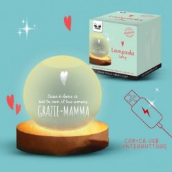 LAMPADA SFERA -GRAZIE MAMMA- CARICA USB [9067769-00.jpg]