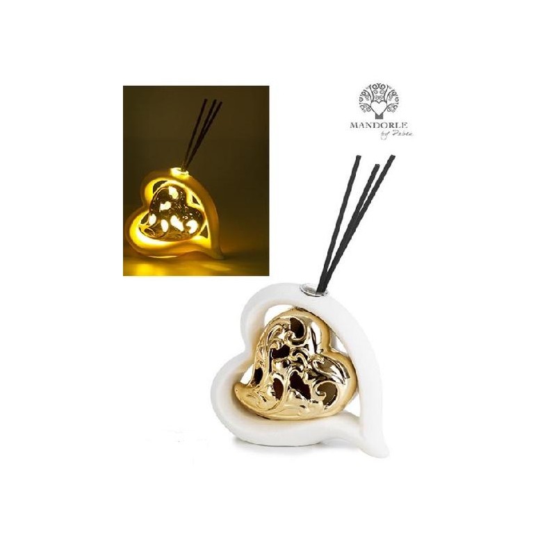 ---DIFFUSORE CUORE ORO CON LUCE 11cm COMPLETO DI SCATOLA [0145016-00.jpg]