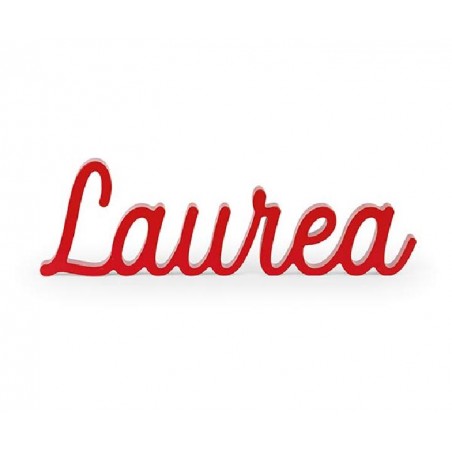 ---SCRITTA -LAUREA- LEGNO ROSSO 38x12cm [TONO28956-00.jpg]