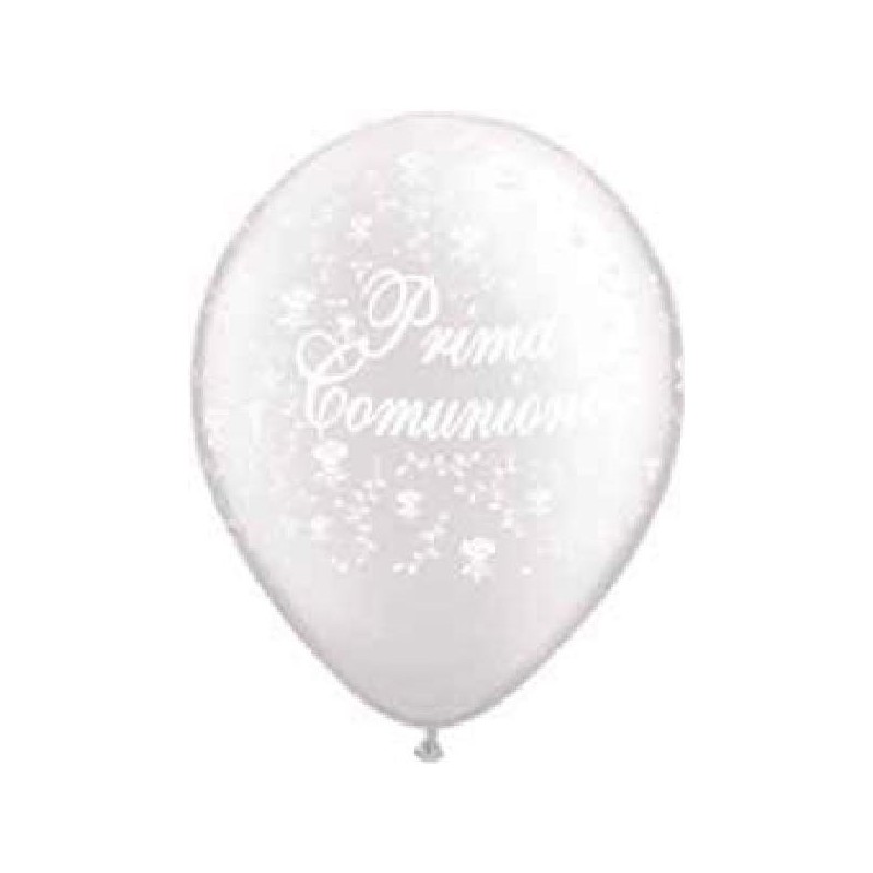 LATTICE COMUNIONE 30cm PERLA 100pz STAMPA GLOBO BIANCO [8413348-00.jpg]