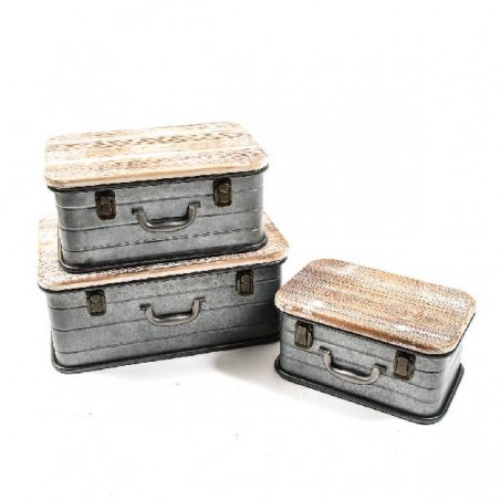 SET 3 BAULI IN METALLO E LEGNO cm 46x31h19,5-39x26h17,5-32x21h15,5 [0012047-00.jpg]