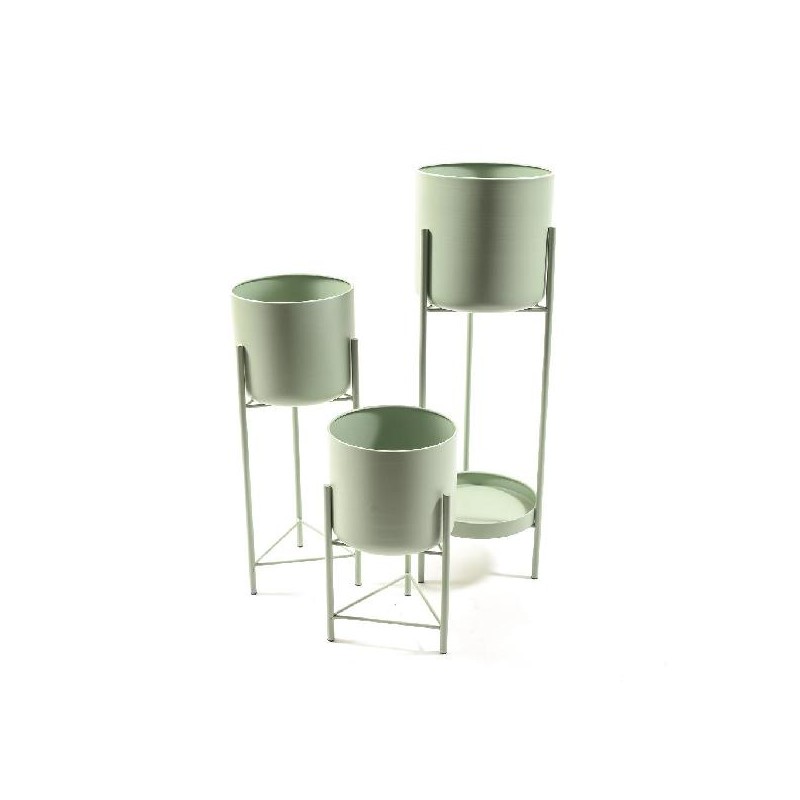 SET 3 PORTAVASO METALLO VERDE diam.20h60cm-diam.45h18cm-diam.18h35 [0012108-00.jpg]