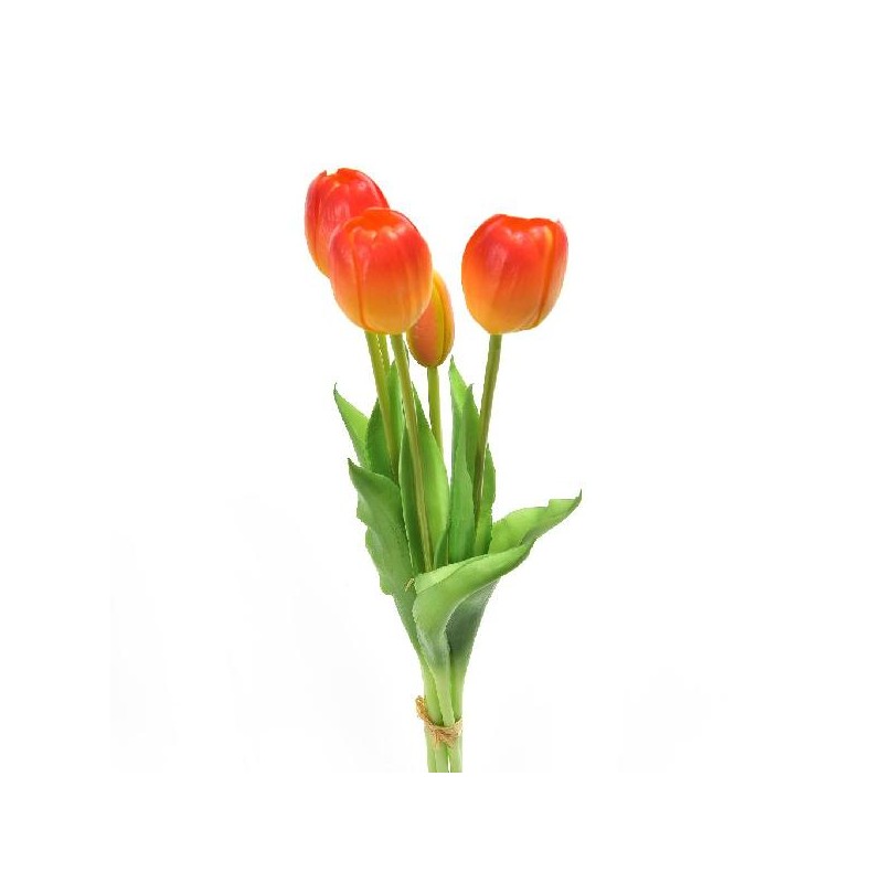 MAZZO 5 TULIPANI ARANCIO 39cm [9022010-00.jpg]