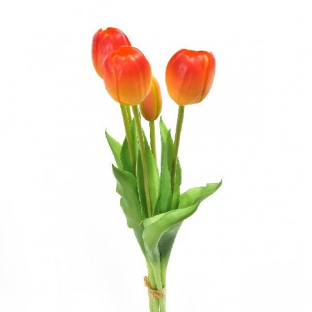 MAZZO 5 TULIPANI ARANCIO 39cm [9022010-00.jpg]