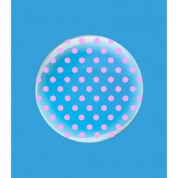 BUBBLE TRASPARENTE A POIS ROSA 60cm [8413234-00.jpg]