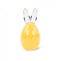---UOVO CONIGLIO CONTENITORE IN VETRO d10h21cm GIALLO [TONO41191-00.jpg]