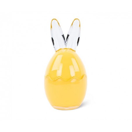 ---UOVO CONIGLIO CONTENITORE IN VETRO d10h21cm GIALLO [TONO41191-00.jpg]