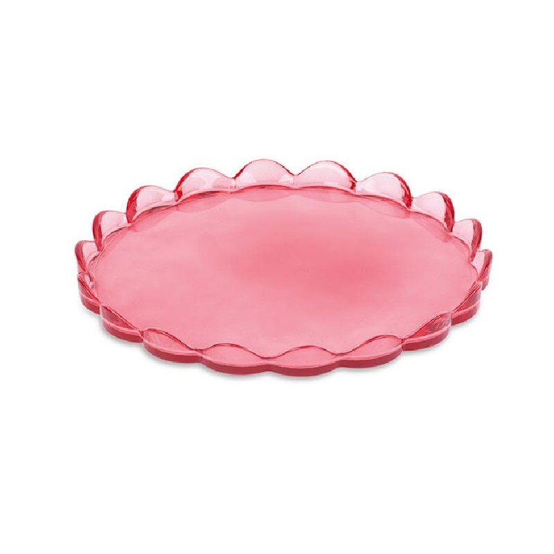VASSOIO IN VETRO d25cm ROSA [TONO41209-00.jpg]