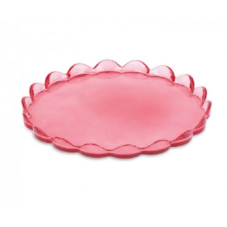 VASSOIO IN VETRO d25cm ROSA [TONO41209-00.jpg]