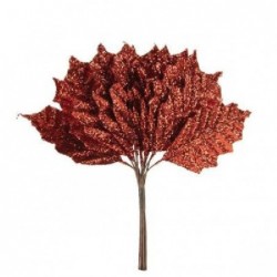 ---FOGLIA AGRIFOGLIO GLITTER ROSSO 72pz [9011704-00.jpg]