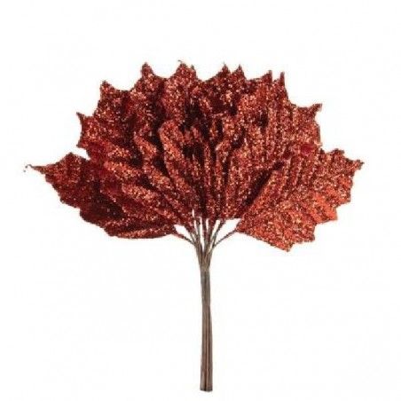 ---FOGLIA AGRIFOGLIO GLITTER ROSSO 72pz [9011704-00.jpg]