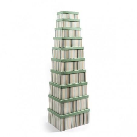 SET 10 SCATOLE RETTANGOLARI VERDI cm37x28h16/35x27h15/33x25h14/31x23h13 [0046679-00.jpg]