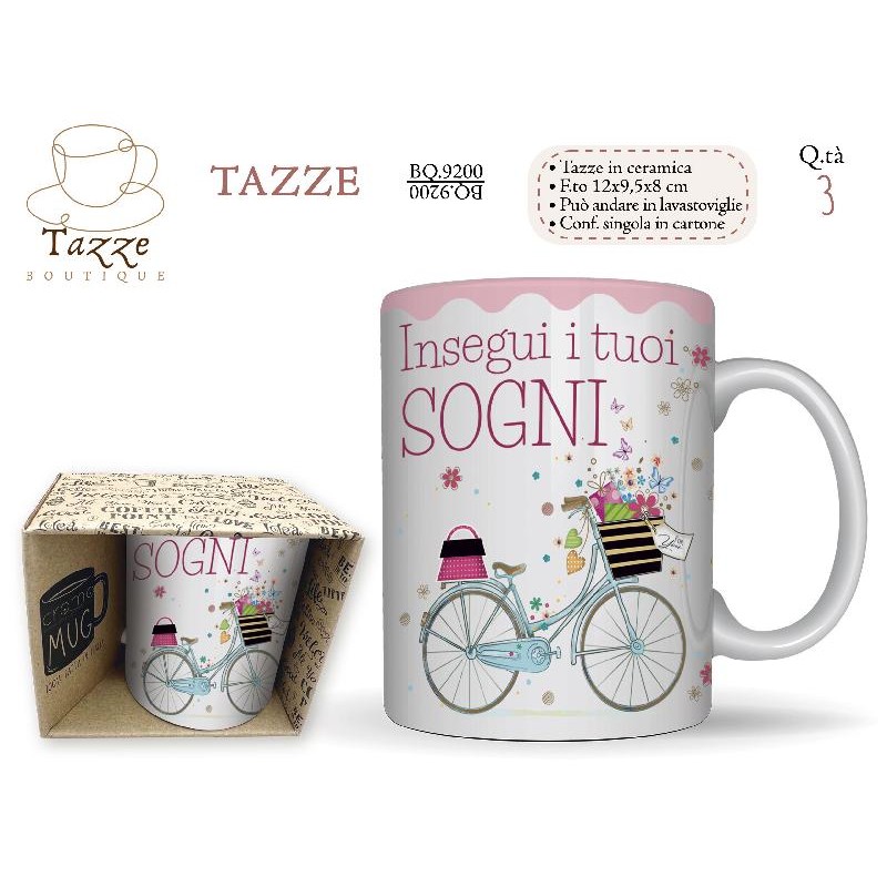 TAZZA BOUTIQUE INSEGUI I SOGNI... SCATOLA REGALO CARTONE 100% MADE ITALY [BQ9200-00.jpg]