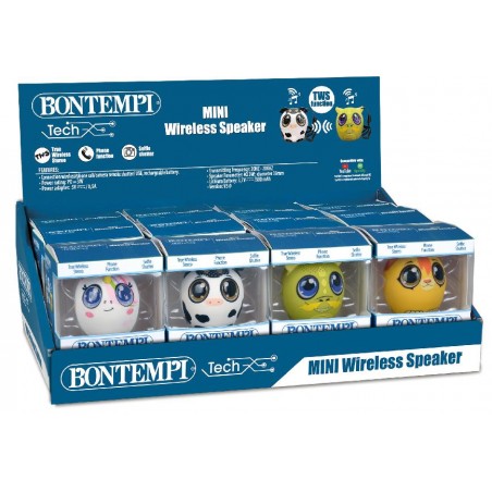 MINI SPEAKERS WIRELESS ANIMALI BONTEMPI 10WATT, FUNZIONI SMARTPHONE, 4 Sogg. [5506001-00.jpg]