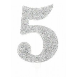 CANDELA GLITTER 10cm ARGENTO nr.5 [8840265-00.jpg]