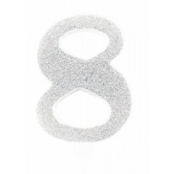 CANDELA GLITTER 10cm ARGENTO nr.8 [8840268-00.jpg]