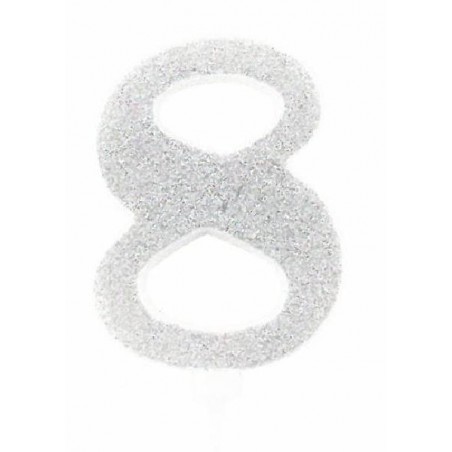 CANDELA GLITTER 10cm ARGENTO nr.8 [8840268-00.jpg]