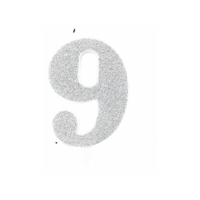 CANDELA GLITTER 10cm ARGENTO nr.9 [8840269-00.jpg]