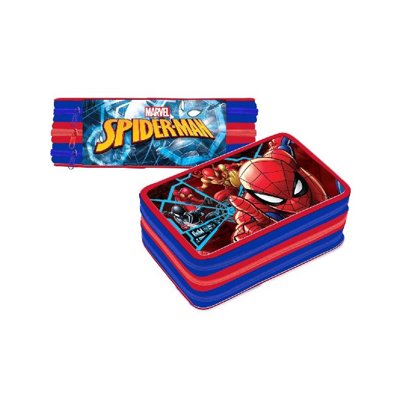 ASTUCCIO SCUOLA 3 ZIP SPIDERMAN Eco 3 SCOMPARTI COMPLETI DI TUTTI GLI ACCESSORI E COLORI [7121282-00.jpg]
