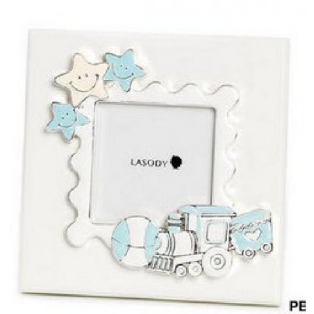 PORTAFOTO METAL TRENO CELESTE 12,5cm [0140147-00.jpg]