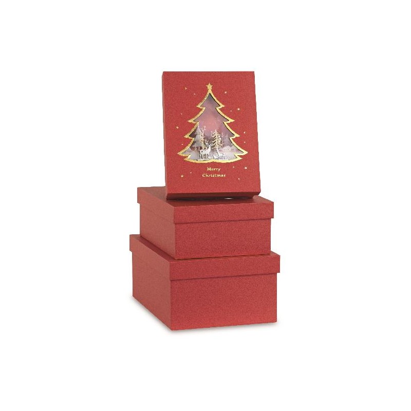 SET 2 SCATOLE ROSSE CON ALBERO 23x14x6,5 - 29x21x12,5 [TONO20009-00.jpg]