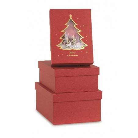 SET 2 SCATOLE ROSSE CON ALBERO 23x14x6,5 - 29x21x12,5 [TONO20009-00.jpg]