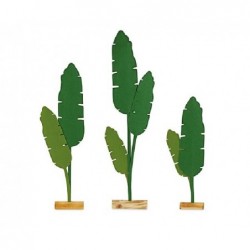 SET 3 FOGLIE VERDI BANANO CON BASE ALTEZZA 70,90 e 100cm [TONO28929-00.jpg]