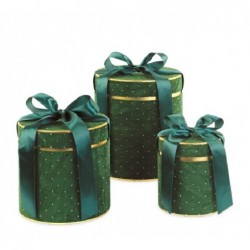 SET 3 SCATOLE VELLUTO VERDE ROTONDE mm d145h160 -d195h200 - d220h250 [TONO242541-00.jpg]