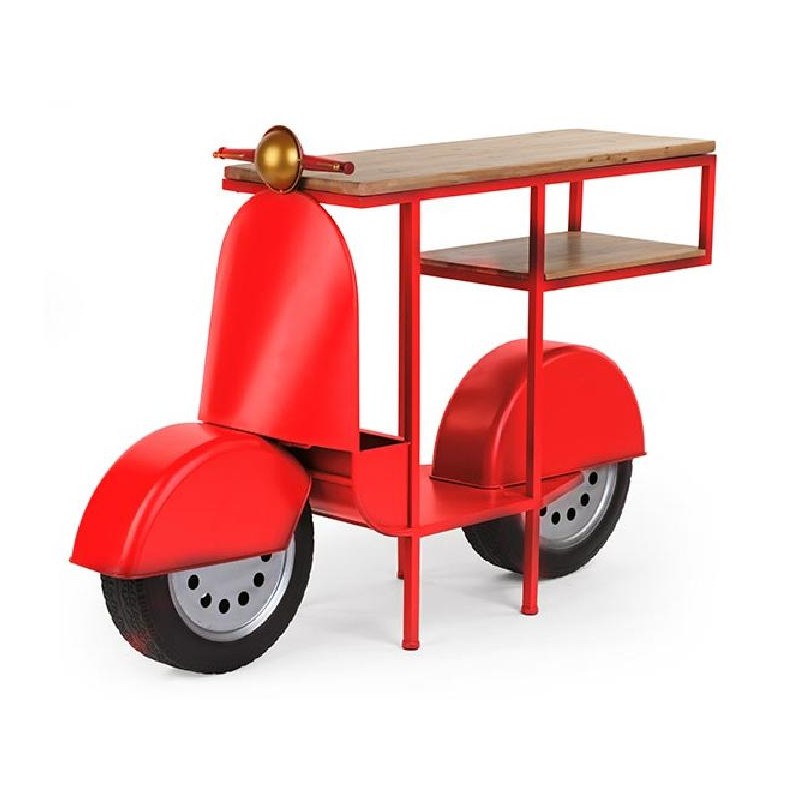 SCOOTER ROSSO C/2 RIPIANI cm140x35x92 [TONO242090-00.jpg]