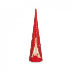 CONO NATIVITA' ROSSO C/LED h35cm [TONO242237-00.jpg]