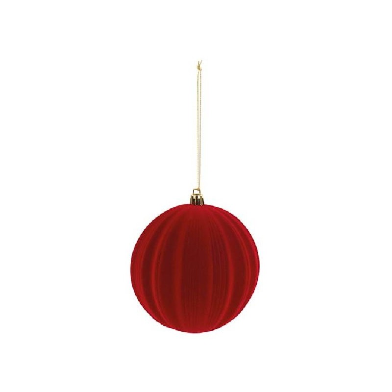 SFERA SPICCHI FLOCCATA ROSSA d.10cm [TONO241963-00.jpg]