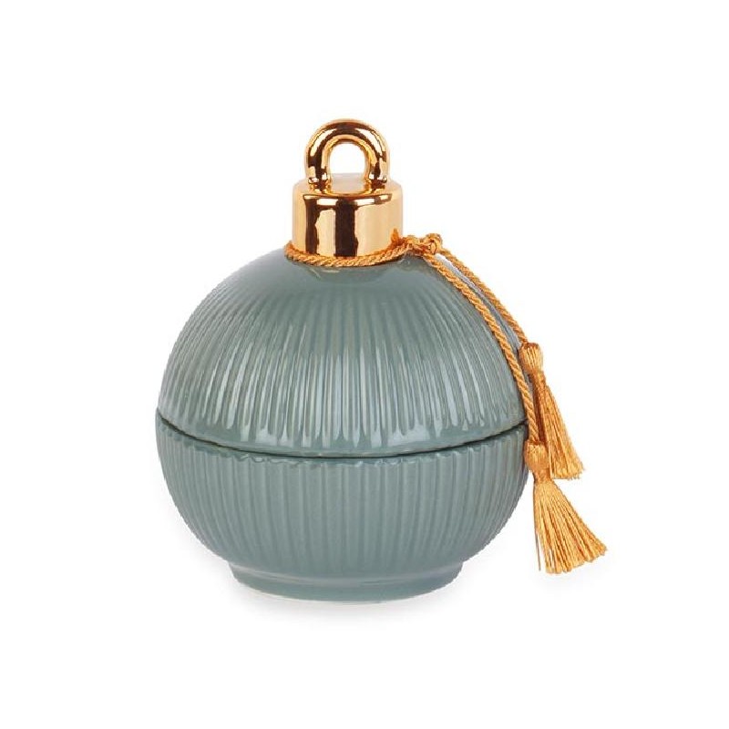 SFERA PLISSE VERDE CANDELA d10cm CON SCATOLA REGALO [TONO242431-00.jpg]