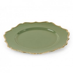 SOTTOPIATTO PLASTICA VERDE/ORO d32cm [TONO241786-00.jpg]