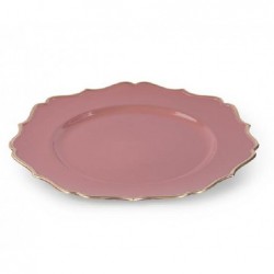SOTTOPIATTO PLASTICA ROSSO/ORO d32cm [TONO241782-00.jpg]
