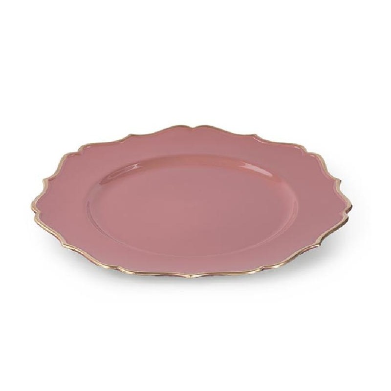 SOTTOPIATTO PLASTICA ROSSO/ORO d32cm [TONO241782-00.jpg]