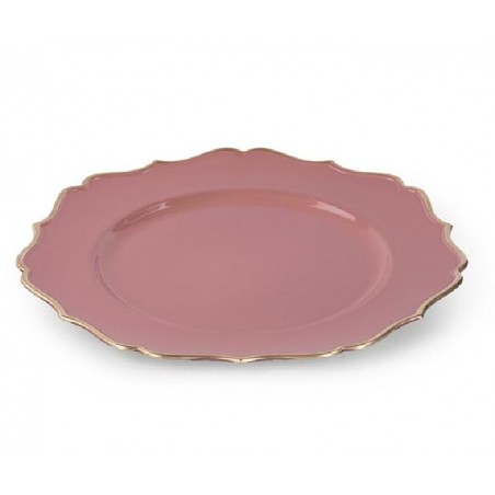 SOTTOPIATTO PLASTICA ROSSO/ORO d32cm [TONO241782-00.jpg]